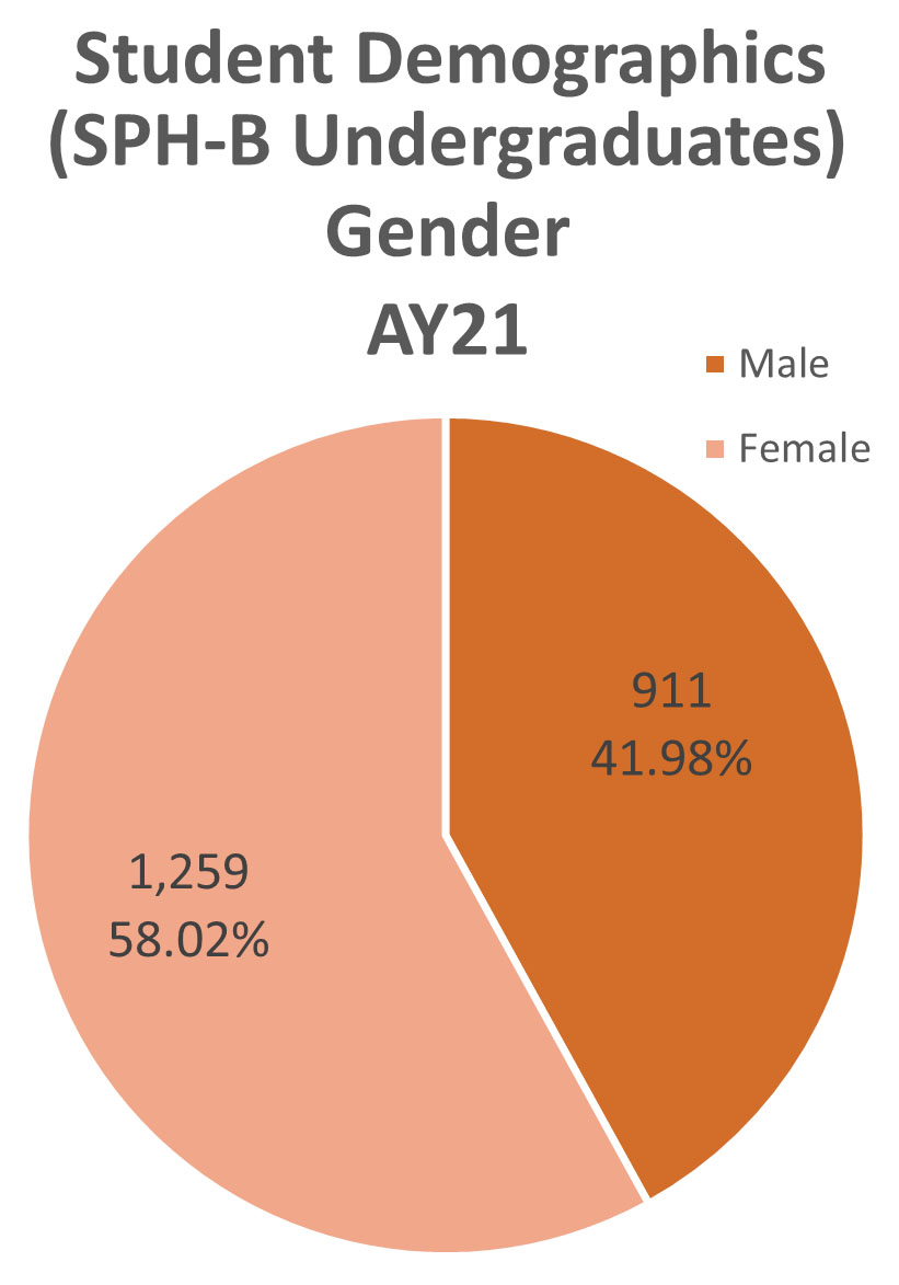 Student demographic undergraduate gender chart