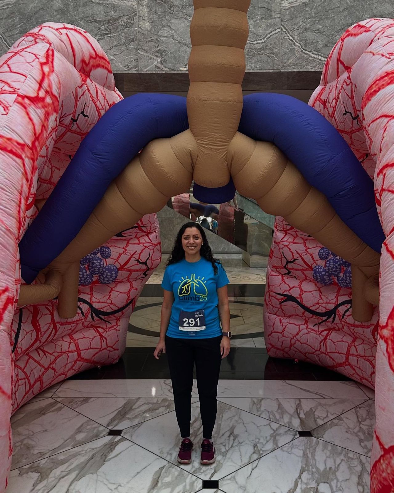 Dr. Patricia Silveyra participating in ALA Fight for Air Climb in 2016 